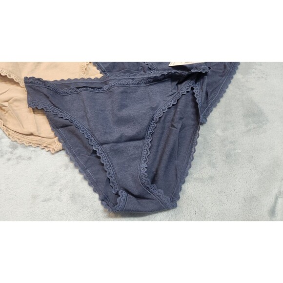 Victoria's Secret Large 3 Pack NWT Lace-Trim Cotton High Leg Brief Panty - Picture 3 of 6